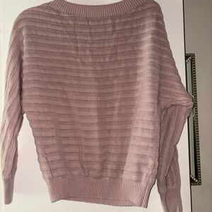 Relaxed Ribbed Crewneck Sweater in Dusty Rose